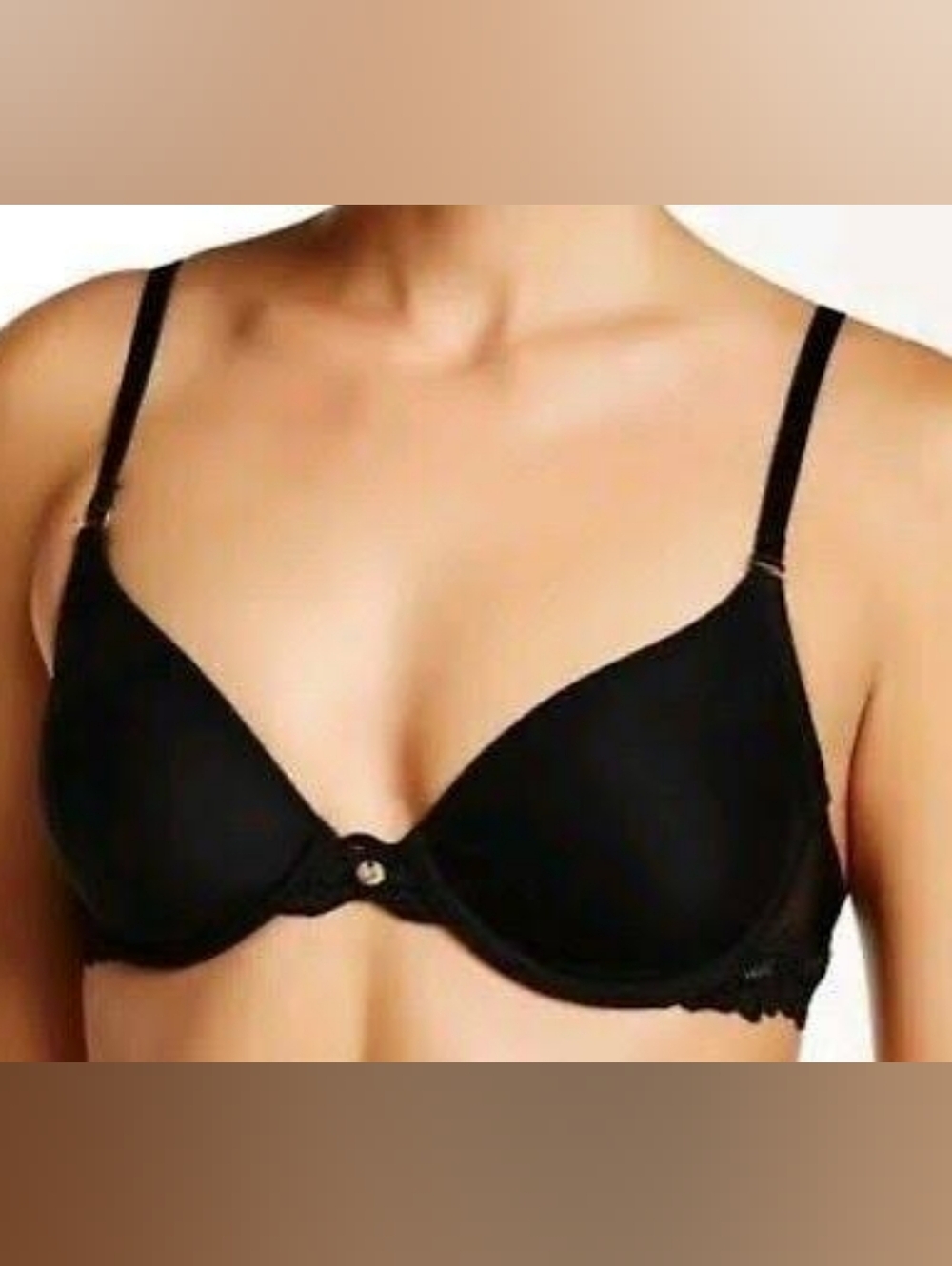 Natori Sheer Lace Convertible Bra Black size 32D NWT!